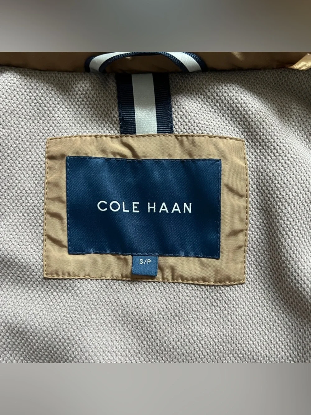 Cole Haan Khaki Packable Jacket Utility Preppy Minimalist Old Money Capsule Sz S